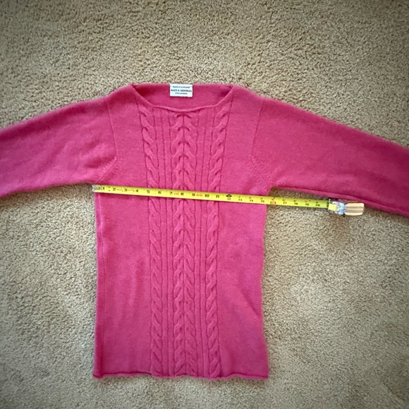 Maus & Hoffman 100% Scottish Cashmere Pink Sweater Size M Chunky Knit - Picture 3 of 8